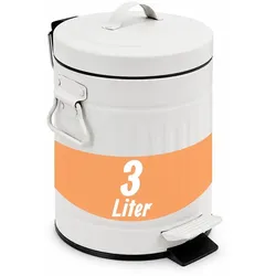 Relaxdays Retro Kosmetikeimer 3 Liter Weiß,Schwarz