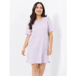 LITTLE ROSE Bigshirt, 1/2-Arm Mikrofaser Rundhalsausschnitt Jacquard Einsatz