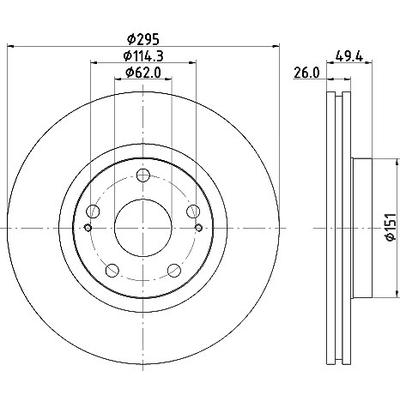 Hella Bremsscheibe [Hersteller-Nr. 8DD355114-671] für Toyota