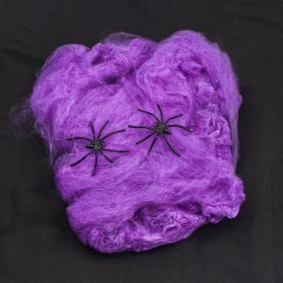 Uplift Treasures Stretchy Artificial Spider Web Halloween Decoration purple