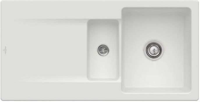 Villeroy und Boch Villeroy & Boch Siluet Einbauspüle 333702SM mit Ablaufgarnitur und Exzenterbetätigung, Steam