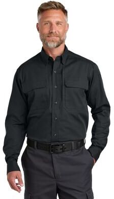 CornerStone CSW176 Long Sleeve Select Tactical Shirt in Echo Steel size 2XL   Cotton/Polyester Blend