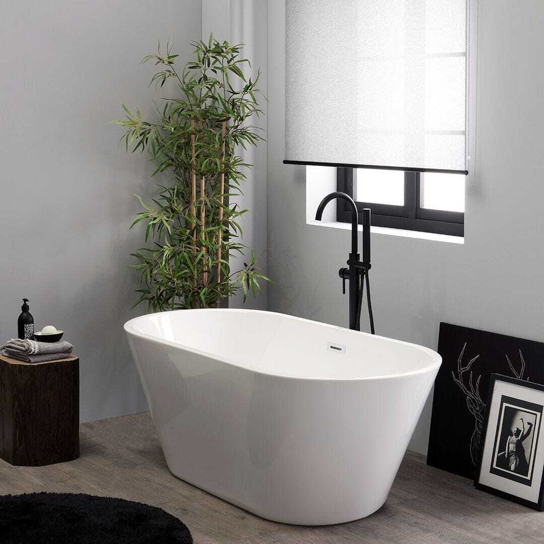 150 cm ovale Badewanne glänzend weiß | Allegra