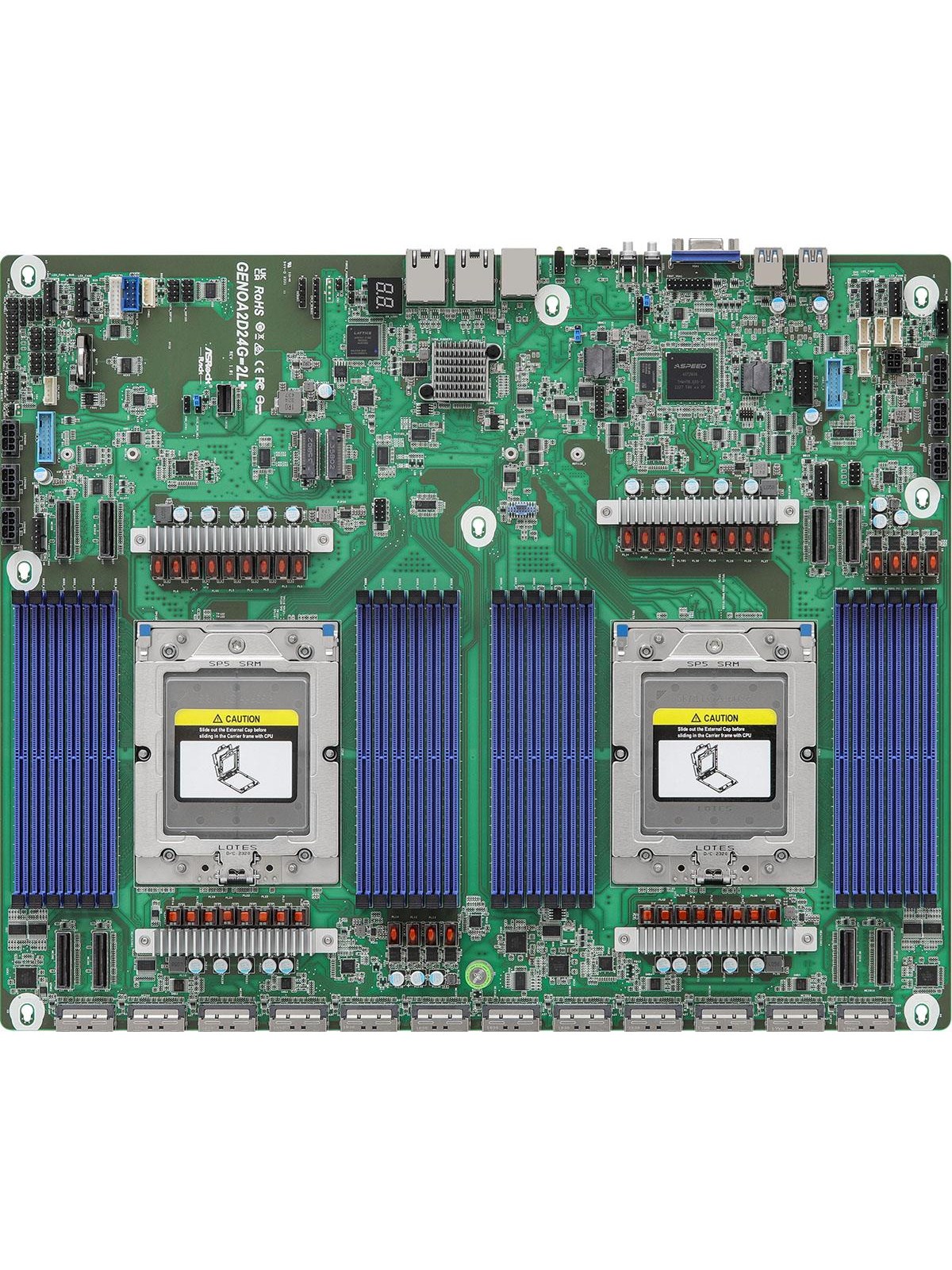 ASRock GENOA2D24G-2L+ Mainboard - AMD LGA6096 - DDR5 RAM - Proprietary