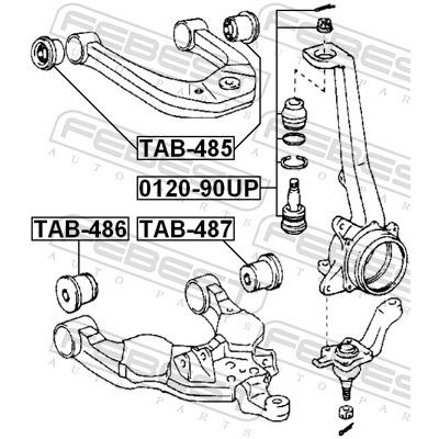 FEBEST Lagerung, Lenker TAB-486 Vorderachse unten für TOYOTA