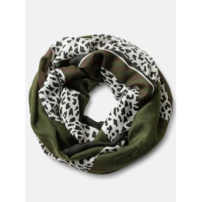 Loop HEINE, Damen, grün (khaki), Viskose, gemustert, Modetücher Loop
