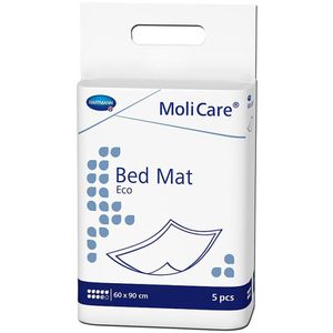 MoliCare Inkontinenzunterlagen Bed Mat Eco, Einweg, 60x90cm, Aufnahme ca. 2186ml, wasserfest, 5 Stück