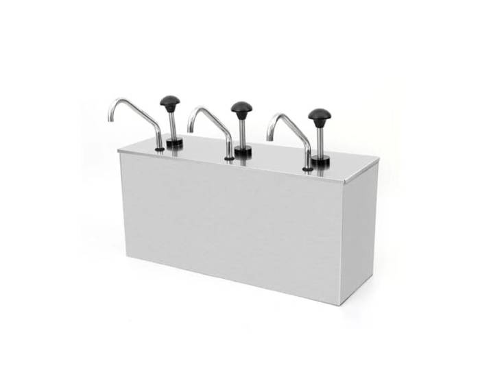 4L * 3 Saucenspender Edelstahl Soßenspender, Pump Dispenser, Hotpot Pumper Sauciere, für Ketchup Mayonaise Senf