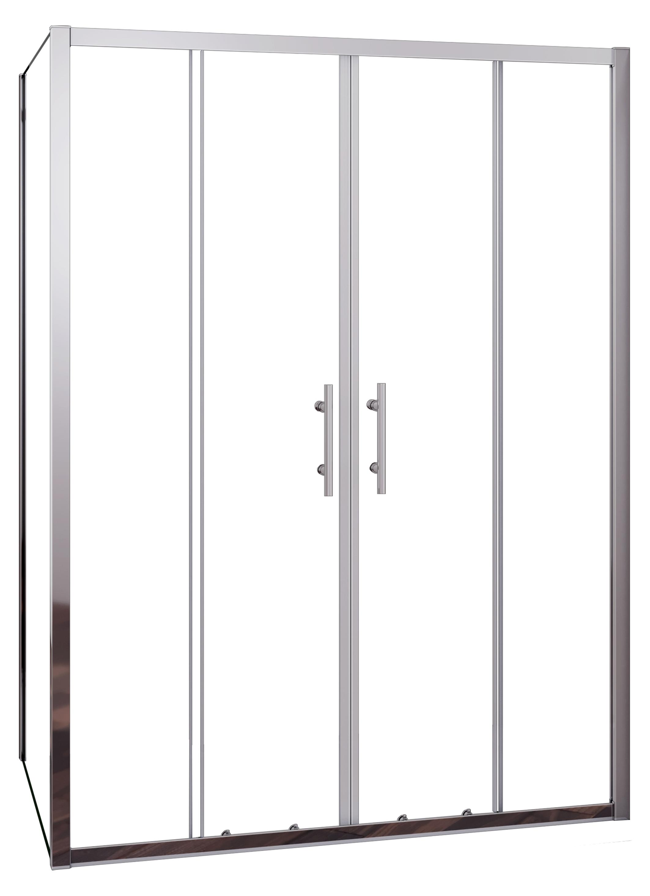 Duschspa Duschkabine 140x80x190cm Schiebetür mit Seitenwand Duschabtrennung 5mm ESG Glas Schiebetür Eckdusche