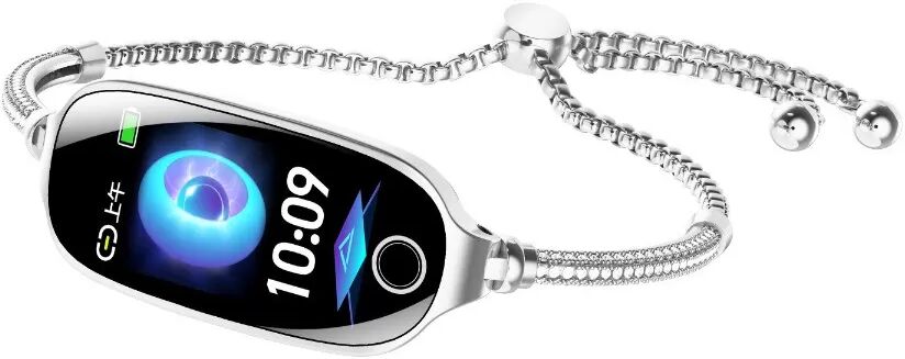 INF Smartwatch Bracelet compatible with iOS et Android - Surveillance fréquence cardiaque, SpO2, pression artérielle, IP67, Argent