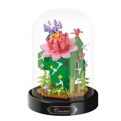 BALODY Blumen: Kaktus/Cactus, DIY Bausatz aus Miniblocks, 615 Klemmbausteine