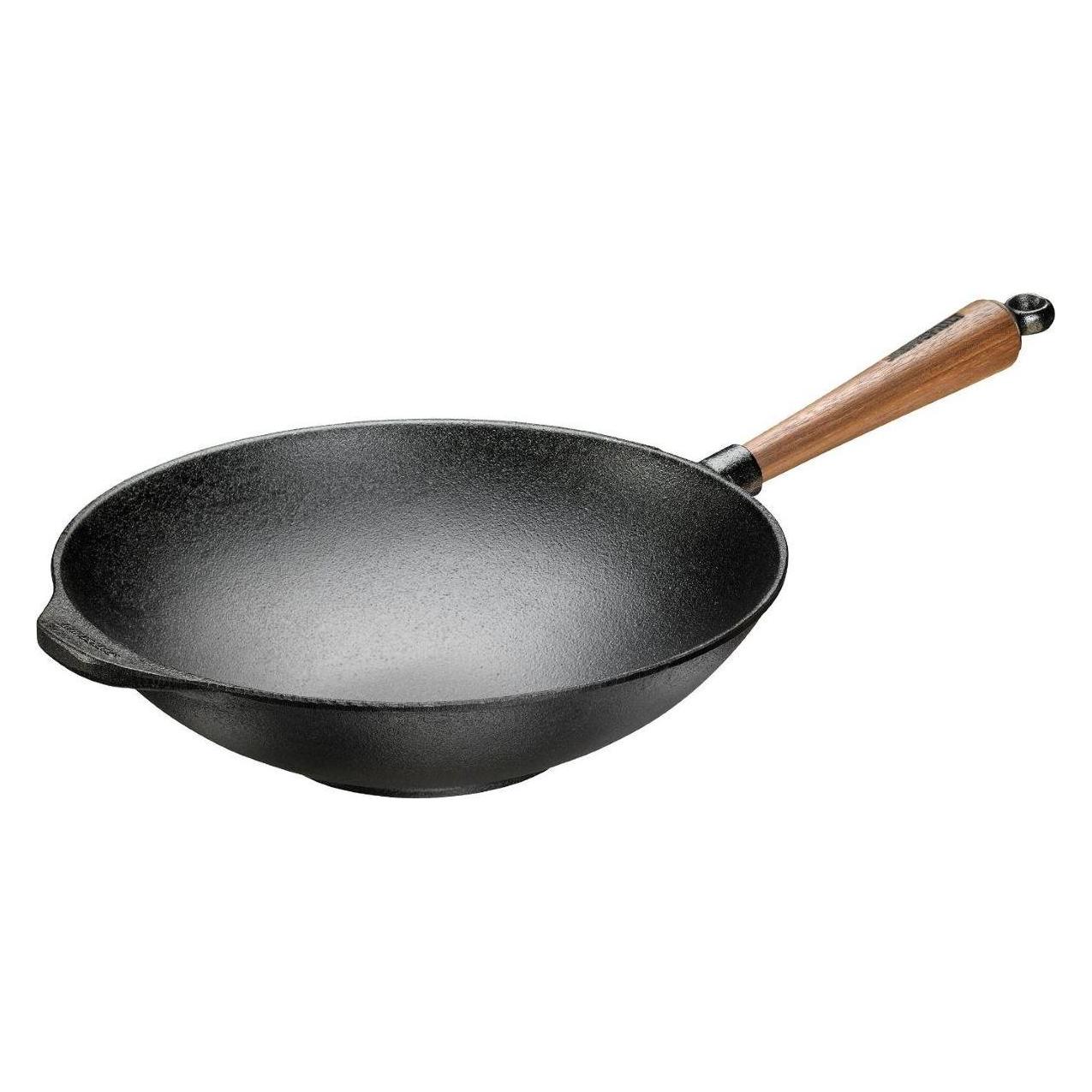 Skeppshult Gusseisen Wok Pfanne 30 cm Walnuss (Wok Pfanne, Gusseisen, 30 x 9 cm) (0865V)