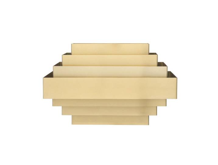 Signature Wandleuchte Goldmetall B38 cm x H24 cm - State Building, Goldfarben, Metall, E27, 24x24x31 cm, Lampen & Leuchten, Innenbeleuchtung, Wandleuchten