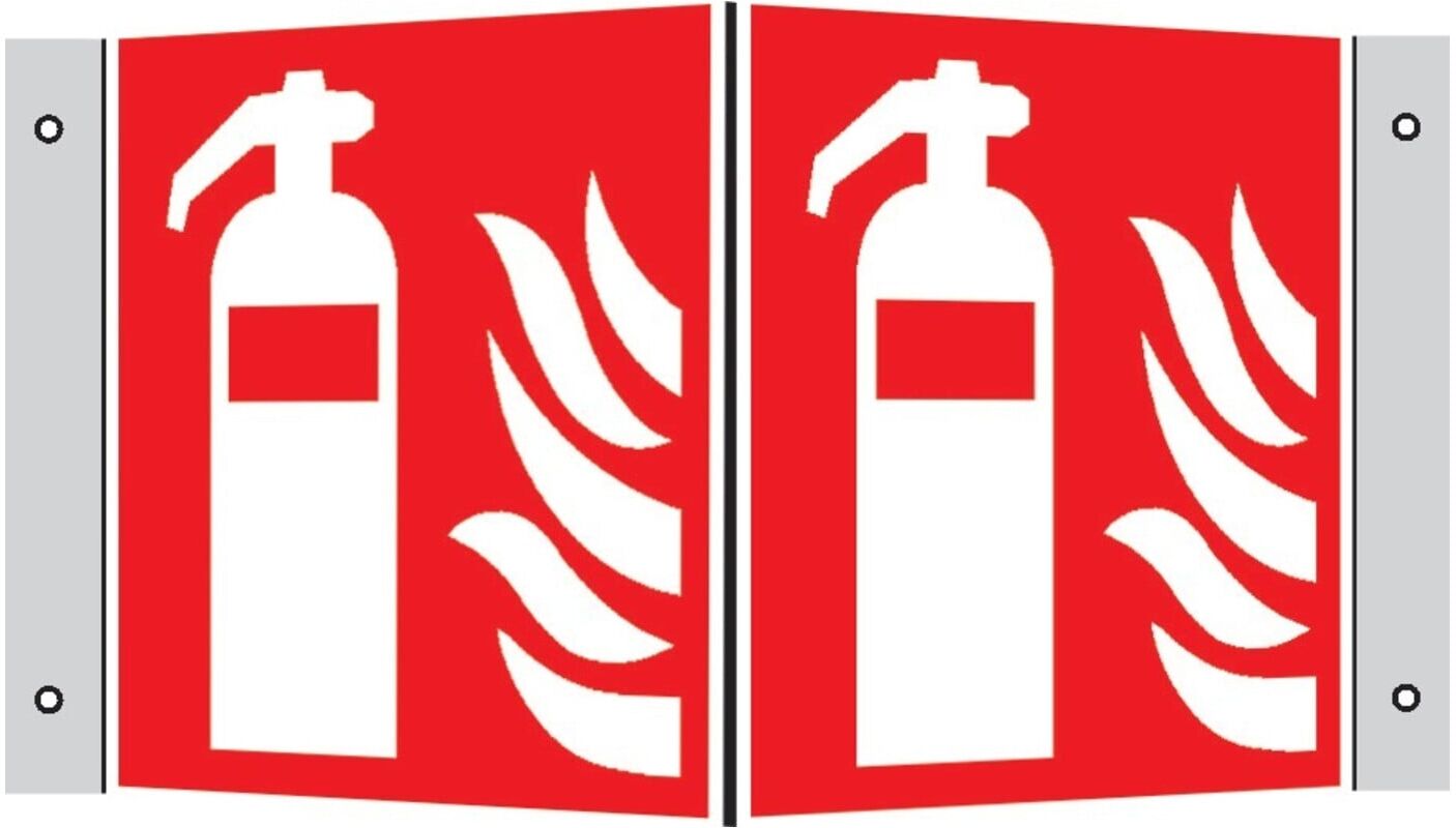 SafetyMarking Brandschutzschild Alu B150xH150 mm Winkel Feuerlöscher langnachleuchtend ; wolk (15.A5030)