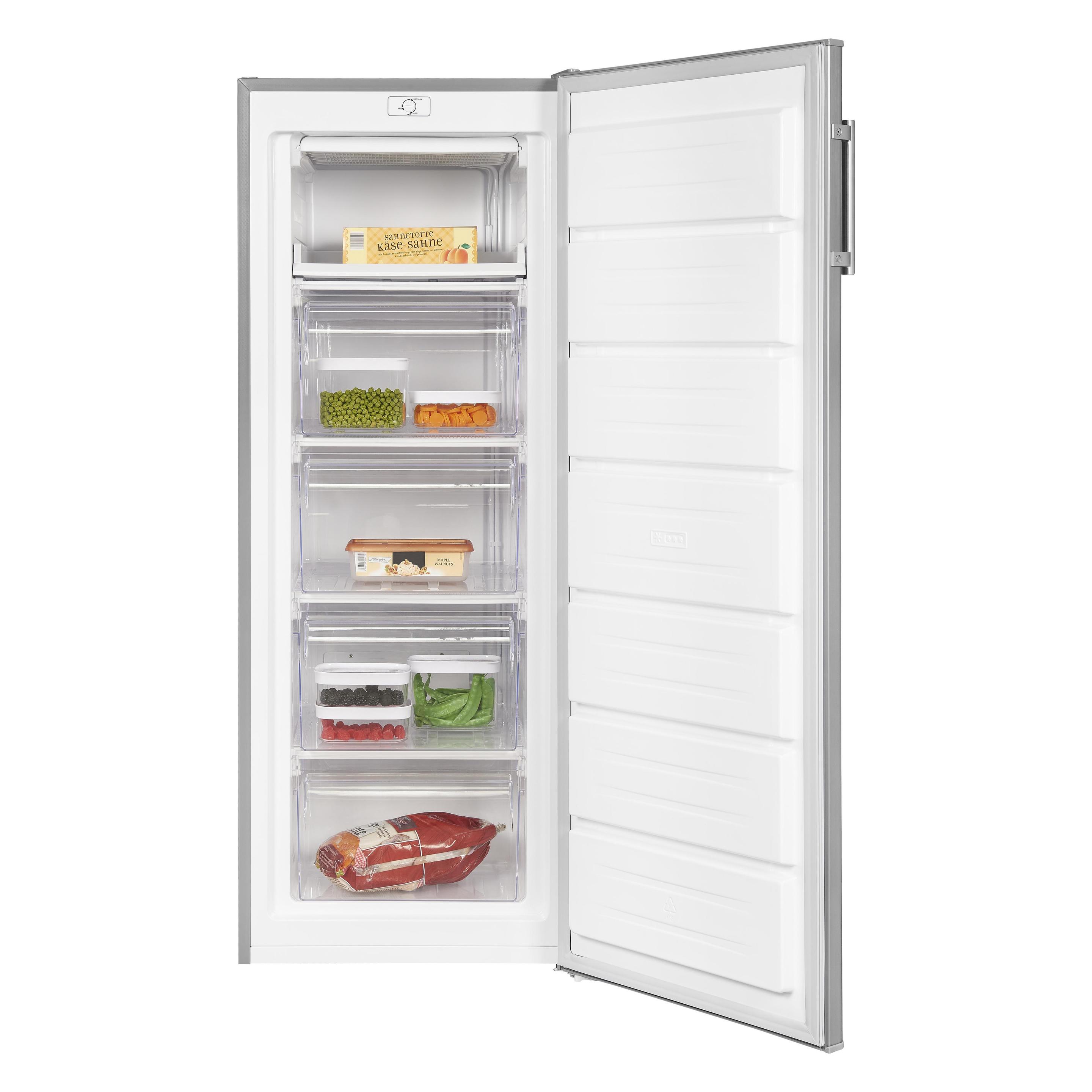 Exquisit GS230-H-040E inoxlook, Gefrierschrank (Standgerät) (Freistehend, 168 l) (Exquisit)