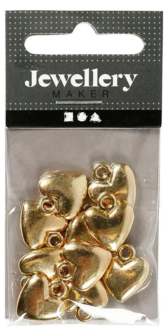 Creativ Company hartvormige hangers, verguld, 10 stuks