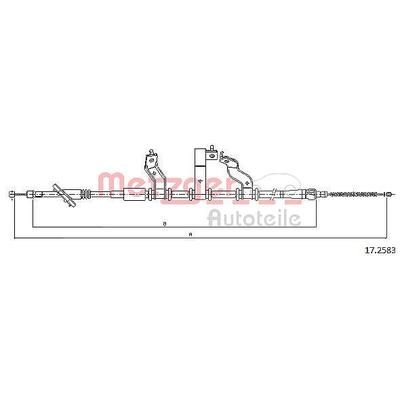 Metzger Autoteile 1x Handbremsseil Scheibenbremse Hinterachse [Hersteller-Nr. 17.2583] für Hyundai