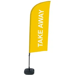 SHOWDOWN Displays Showdown Beachflag - Komplett-Set - Take Away - Gelb/Schwarz