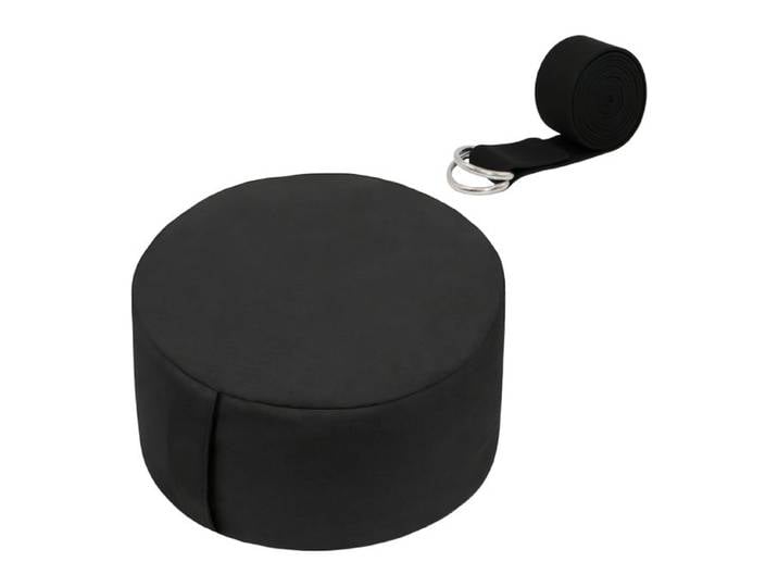 Relaxdays Meditationskissen Set mit Yogagurt