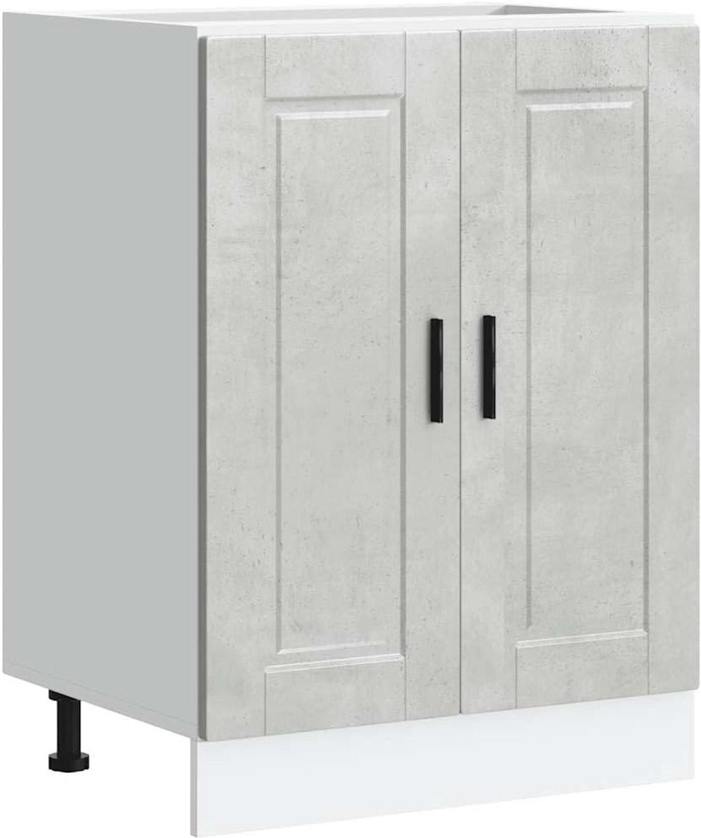 Keukenkast Onderkast met 2 Deuren en Betongrijs Houtlook Afwerking