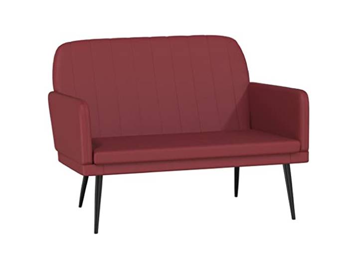 hliofuir Sitzbank 107x80x81 cm Kunstleder Polsterbank Weinrot Stilvolle Ruhezone im Wohnzimmer oder Flur mit bequemer Armlehne, formstabilem Schaumstoff und robustem Metallrahmen.