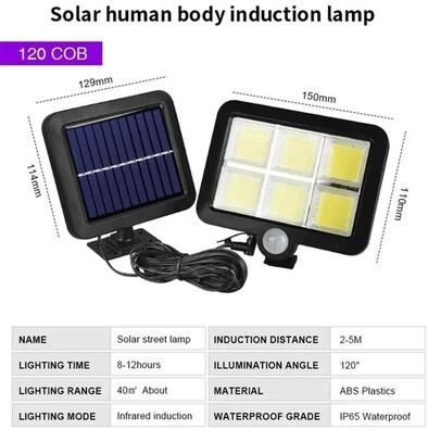 Uplift Picks Split Panel Solar Motion Sensor Wall Light 100 120 160COB 120 Cob 2 Pcs