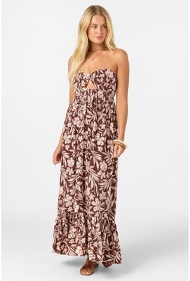 O'Neill s May Maxi Dress in Chocolate, Size Medium, Rayon