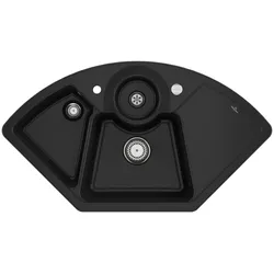 Villeroy & Boch Eckspüle Solo Eck Chromite CeramicPlus 1075x600mm, Höhe 205mm, Innentiefe 185mm, Gewicht 30,59kg