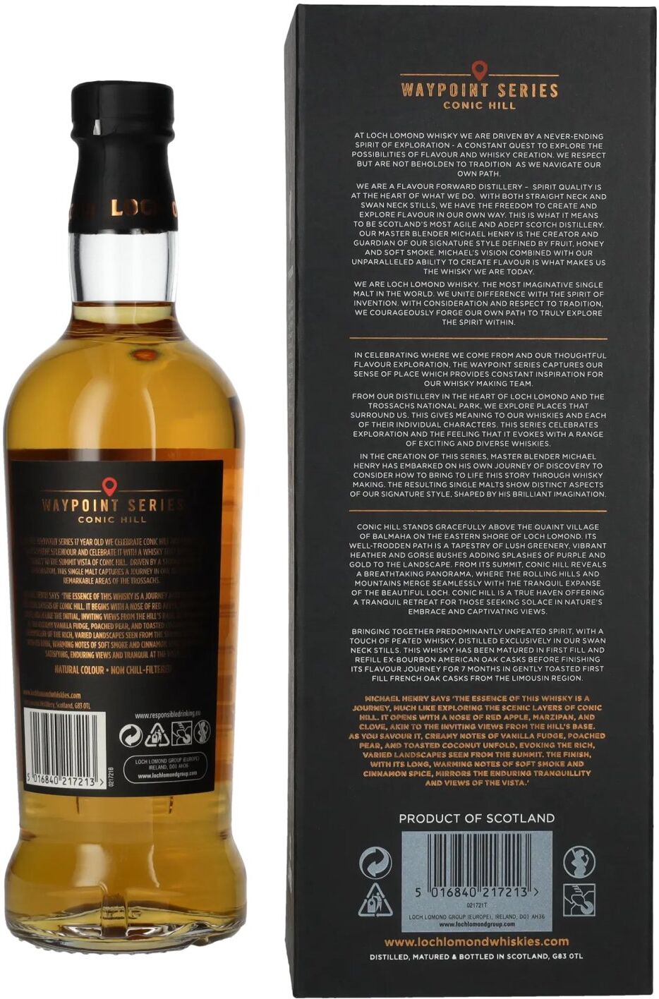 Loch Lomond Whisky Loch Lomond 17 Years Old Waypoint Series CONIC HILL Single Malt Scotch Whisky 47,4% Vol. 0,7l in Geschenkbox