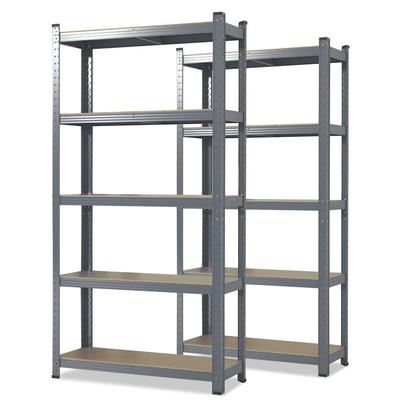 KARAT Schwerlastregal Lakota - 2er Set - Traglast bis 875 kg - Individuell einsetzbar - Grau -200 x 120 x 60 cm