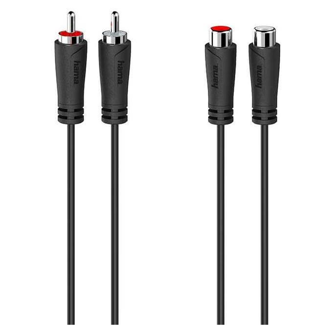 Hama Audio-Verlängerungskabel, 2 Cinch-Stecker - 2 Cinch-Kupplungen, 5,0 m (5 m, Cinch Kabel) (00205095)