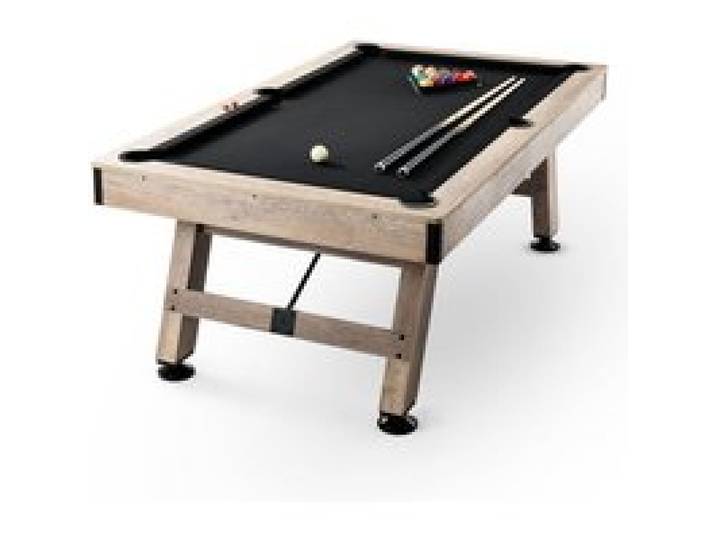 VEVOR Table de Billard 213,4 cm, Kit de Billard Pieds Réglables, Ensemble d'Accessoires Complets avec Balles, Queues, Craies et Brosse, Couleur Bois avec Tissu Noir, pour Domicile, Club, Café-Bar