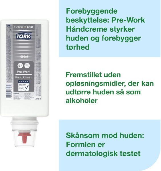 Tork S7 Industri Håndcreme, Pre-Work, 1 L