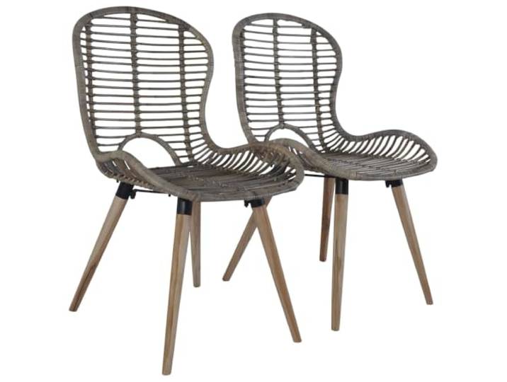 Todiikf Esszimmerstühle 2er Set Braun Natur Rattan Holzbeine Stilvolles 2er Set Küchenstühle aus natürlichem Rattan mit stabilen Holzbeinen für Wohnzimmer und Essbereich
