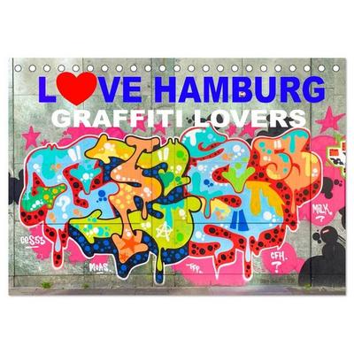 LOVE HAMBURG - GRAFFITI LOVERS (Tischkalender 2027 DIN A5 quer), CALVENDO Monatskalender