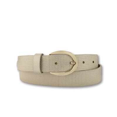 Ledergürtel BERND GÖTZ "Ledergürtel mit edel strukturierter Oberfläche", Damen, Gr. 80, beige, Rindsleder, Gürtel Ledergürtel