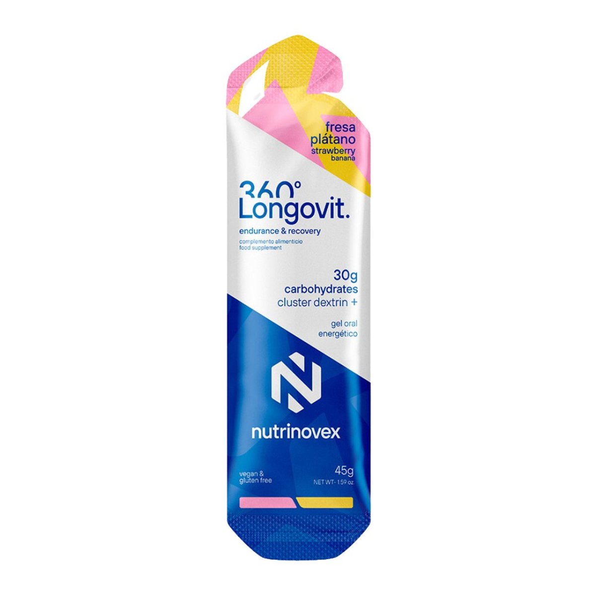 Gel Nutrinovex Longovit 360 Sabor Morango Banana Unisex