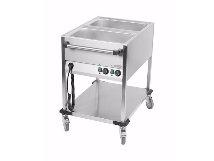 Bartscher Bain-Marie-Wagen 2 x GN 1/1-200mm, kurz – Gastro Inventar/Gastro Einrichtungen – edelstahl
