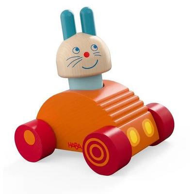 HABA 2012240001 - Rabbit Racer, Entdeckerfahrzeug Hasen-Flitzer 2in1, Spielzeug-Auto