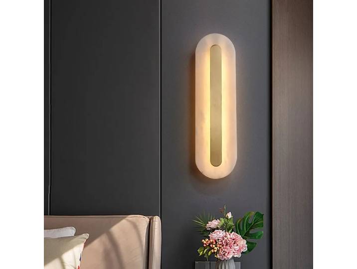 Postmoderne luxe mur LED lampe couloir couloir fond décoration murale éclairage réglable naturel marbre applique murale