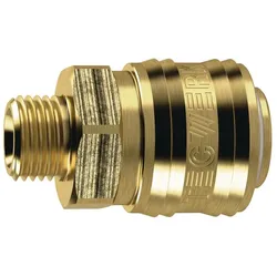 Tecwerk, Zubehör Druckluftwerkzeug, Schnellverschlusskupplung DN 7,2, Aussengewinde Messing blank Gewinde G 1/2 ′′ 20,95 mm