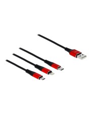 Delock Kabel nur zum Laden Lightning / USB M bis Micro-USB Typ B USB-C M 1 m abgeschirmt Schwarz (85892)