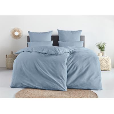 Bettwäsche OTTO HOME "Sari2 in Seersucker Qualität ideal für Sommer, Baumwolle", blau, B/L: 155cm x 220cm, 1 Stk., 1 Stk., Seersucker, B/L: 80cm x 80cm, 2, Seersucker, Obermaterial: 100% Baumwolle, Bettwäsche, Bettwäsche, uni Bettwäsche mit...