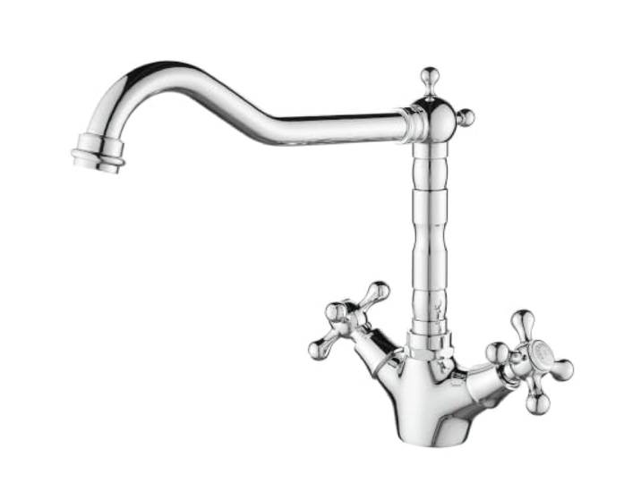 Küchenarmatur chrom mit Winkel-Auslauf Heritage Ascot CR-4002-HA Aquanello