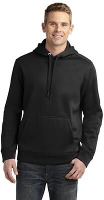 Sport-Tek ST290 Repel Fleece Hooded Pullover T-Shirt in Black size Medium   Polyester