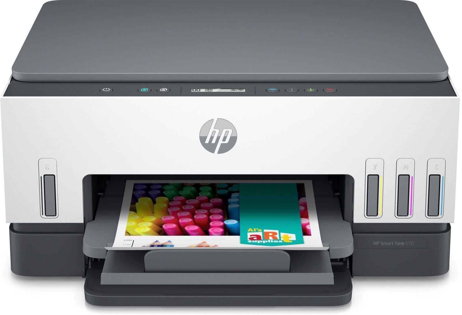 HP Smart Tank 670 All-in-One Kleurenprinter voor thuis en thuiswerk met printen, scannen, kopiëren en draadloze PDF-scanfunctie