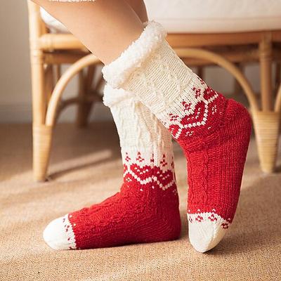 Winterliche Fußsocken für Damen, warm, flauschig, rutschfest, für drinnen, zum Schlafen zu Hause oder nach der Geburt