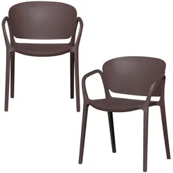 Gartenstuhl-Set Bent 2er-Set Braun