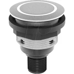 STLRRI0226C005 - Drucktaster - 1 S, RESET, silber, LED-Ring rot