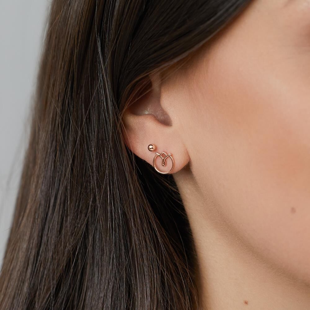 lanii Blüten Ohrstecker für Damen aus 925er Silber, rosé rosé